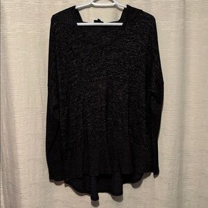 Bobeau hood black sweater Size:1x